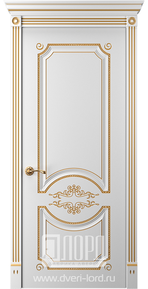 Лорд Межкомнатная дверь Прима 1 ДГ Патина золото, арт. 23289 - фото №1