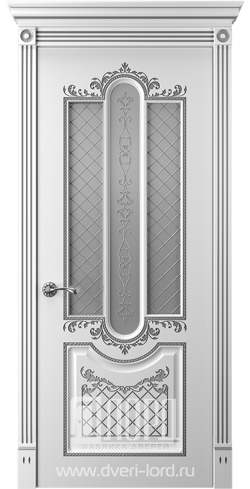 Лорд Межкомнатная дверь Прима 2 ДО Патина серебро, арт. 23300 - фото №1