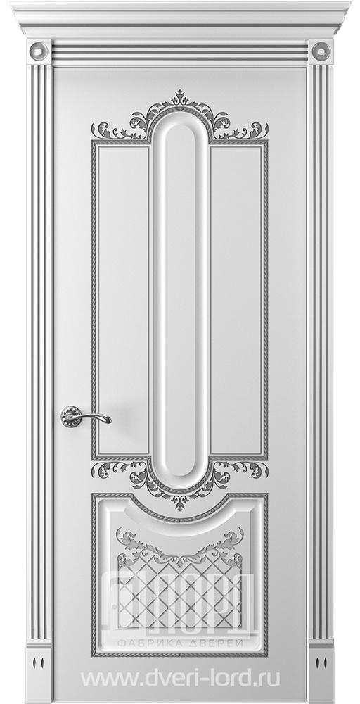 Лорд Межкомнатная дверь Прима 2 ДГ Патина серебро, арт. 23303 - фото №1