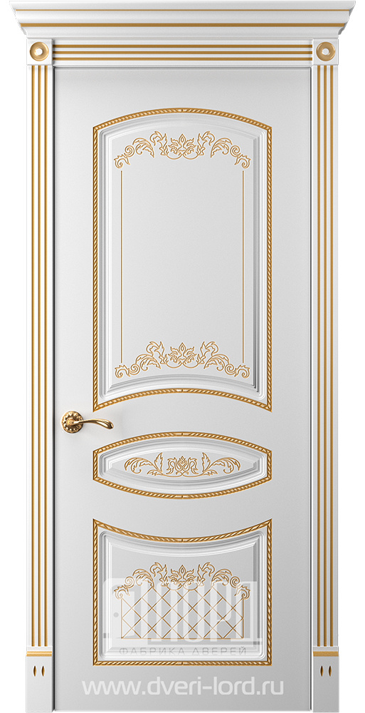 Лорд Межкомнатная дверь Прима 3 ДГ Патина золото, арт. 23309 - фото №1