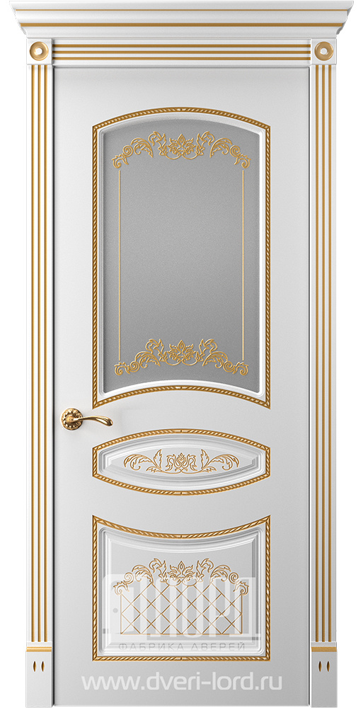 Лорд Межкомнатная дверь Прима 3 ДО Патина золото, арт. 23310 - фото №1