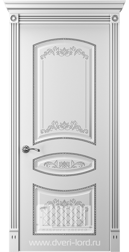 Лорд Межкомнатная дверь Прима 3 ДГ Патина серебро, арт. 23311 - фото №1