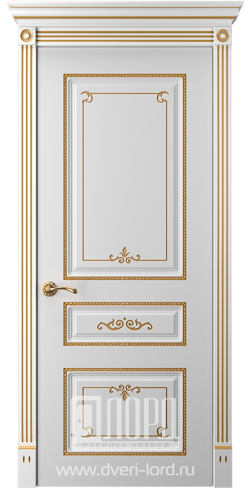 Лорд Межкомнатная дверь Прима 5 ДГ Патина золото, арт. 23321 - фото №1