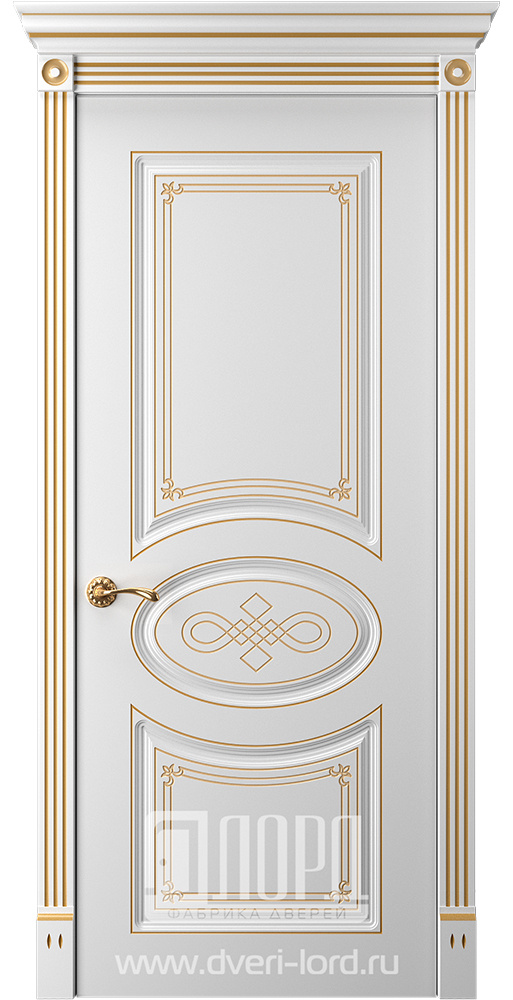 Лорд Межкомнатная дверь Прима 7 ДГ Патина золото, арт. 23333 - фото №1
